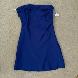 Lulus Blue Satin Mini Dress